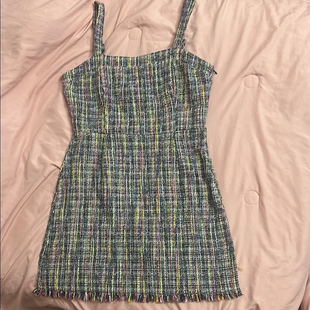 Multicolor Tweed Dress
